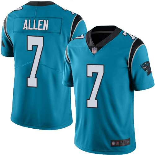 Carolina Panthers Limited Blue Men Kyle Allen Jersey NFL Football #7 Rush Vapor Untouchable